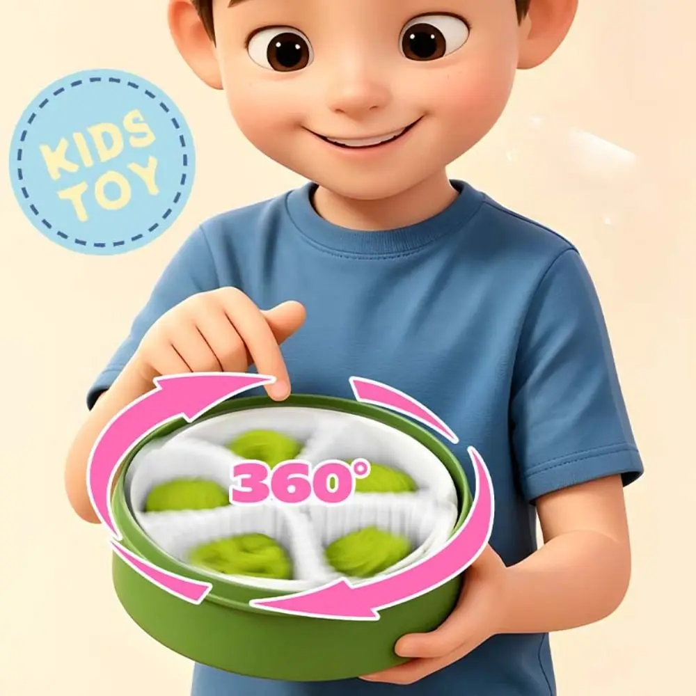 Finger Button Simulation Steamed Buns Set Fingertip Pressure Pressable Keys Dumplings Keyboard Clicker Toy Click 360° Rotation