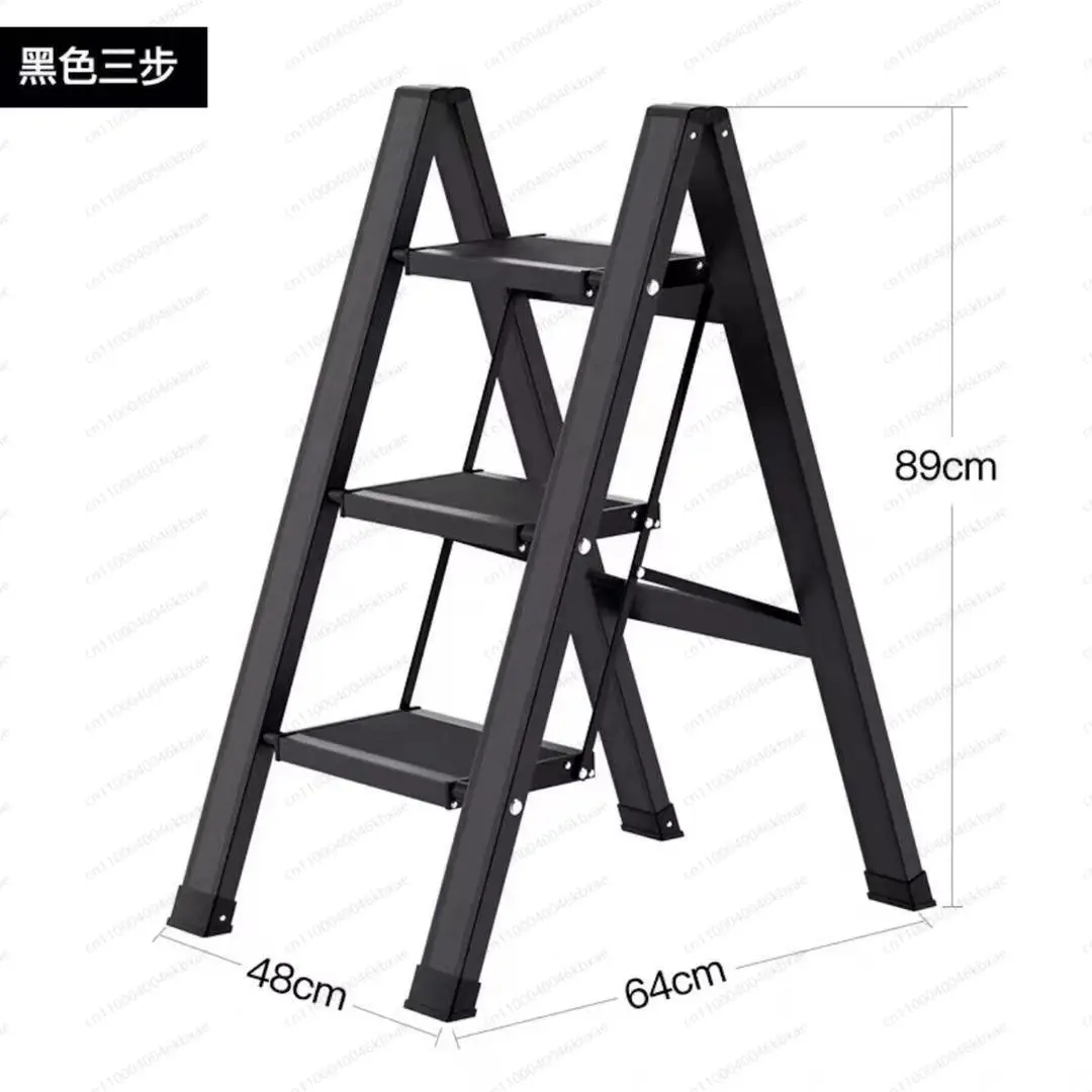 Household l Folding ladder Aluminum alloy square tube pedal Indoor herringbone  Three-step ladder Small ladder