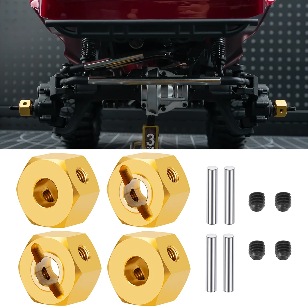 AXSPEED 8/10/12mm Brass Wheel Hex Extended Adapters Portal Axle Stub Drive Shaft for Redcat Ascent 1/10 RC Crawler Car Parts