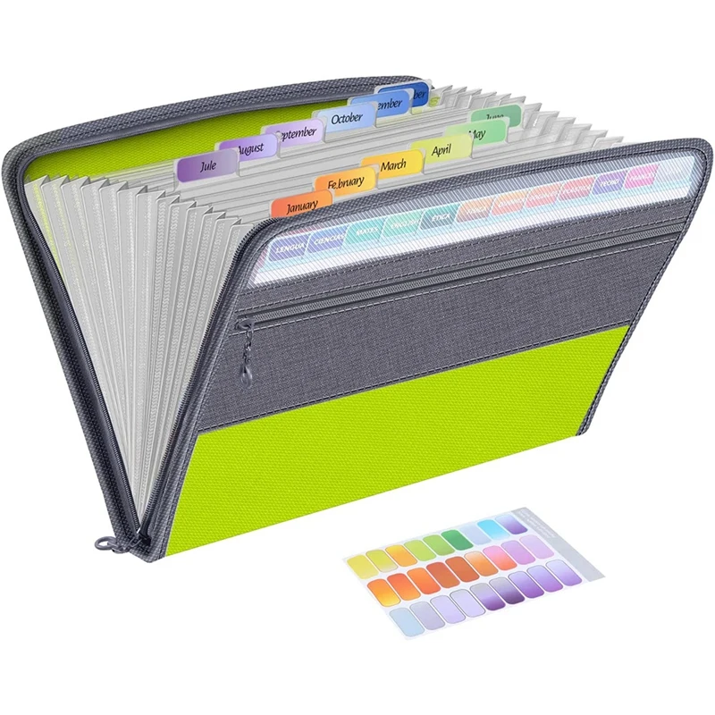 

NEW-13 Pocket File Folder Storage Rack,File Box Storage Bag,With Zipper, Suitable For A4 Paper, Banknotes,Document Receipt