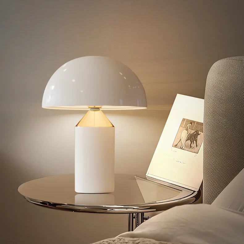 

lamp bedside light luxury high sense retro simple bedroom atmosphere decoration metal mushroom lamp