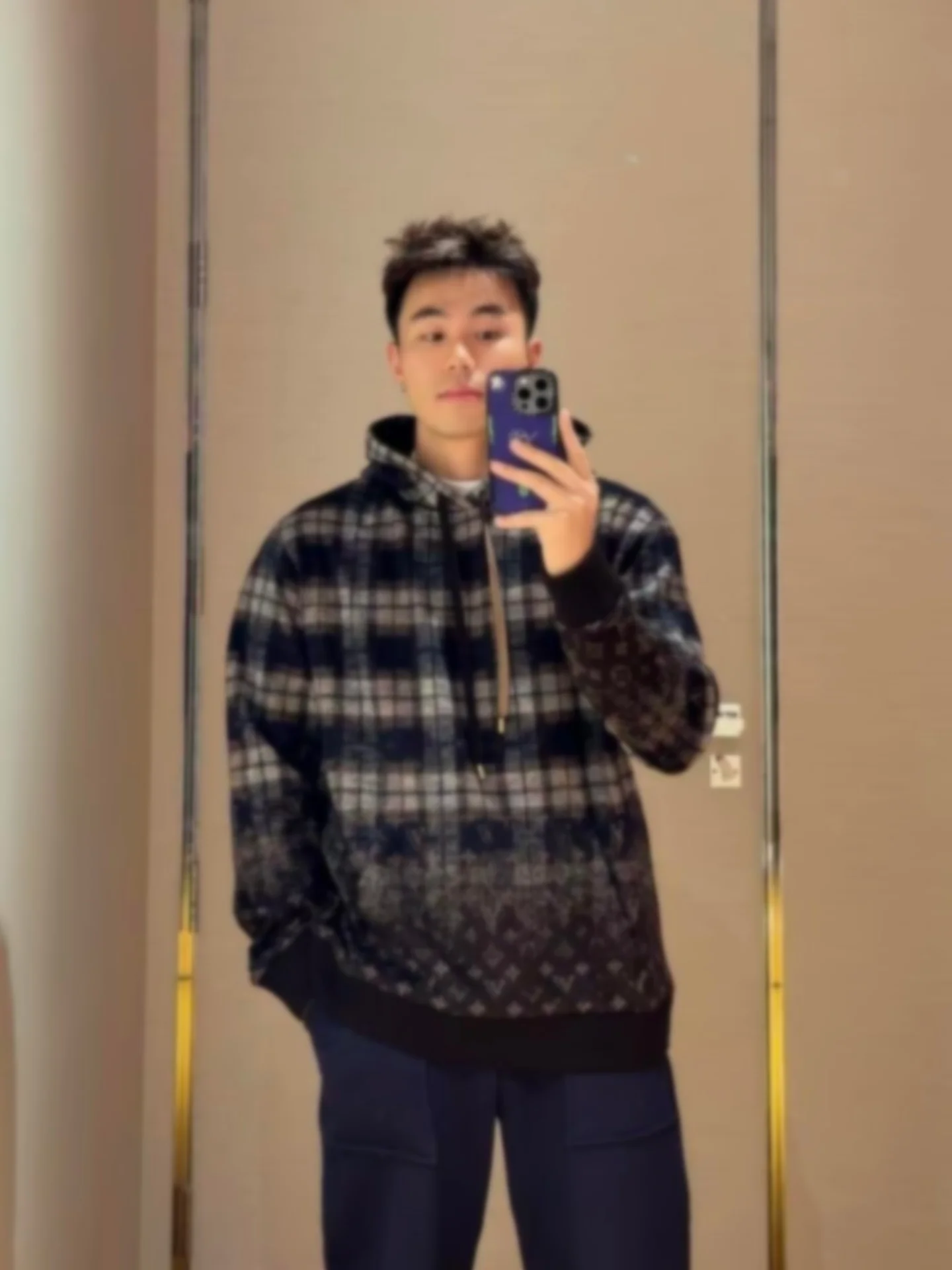 

Мужской вязаный свитер Ins из смесовой шерсти с длинными рукавами, в клетку, повседневный, модный, мягкий, толстый, осенне-зимний