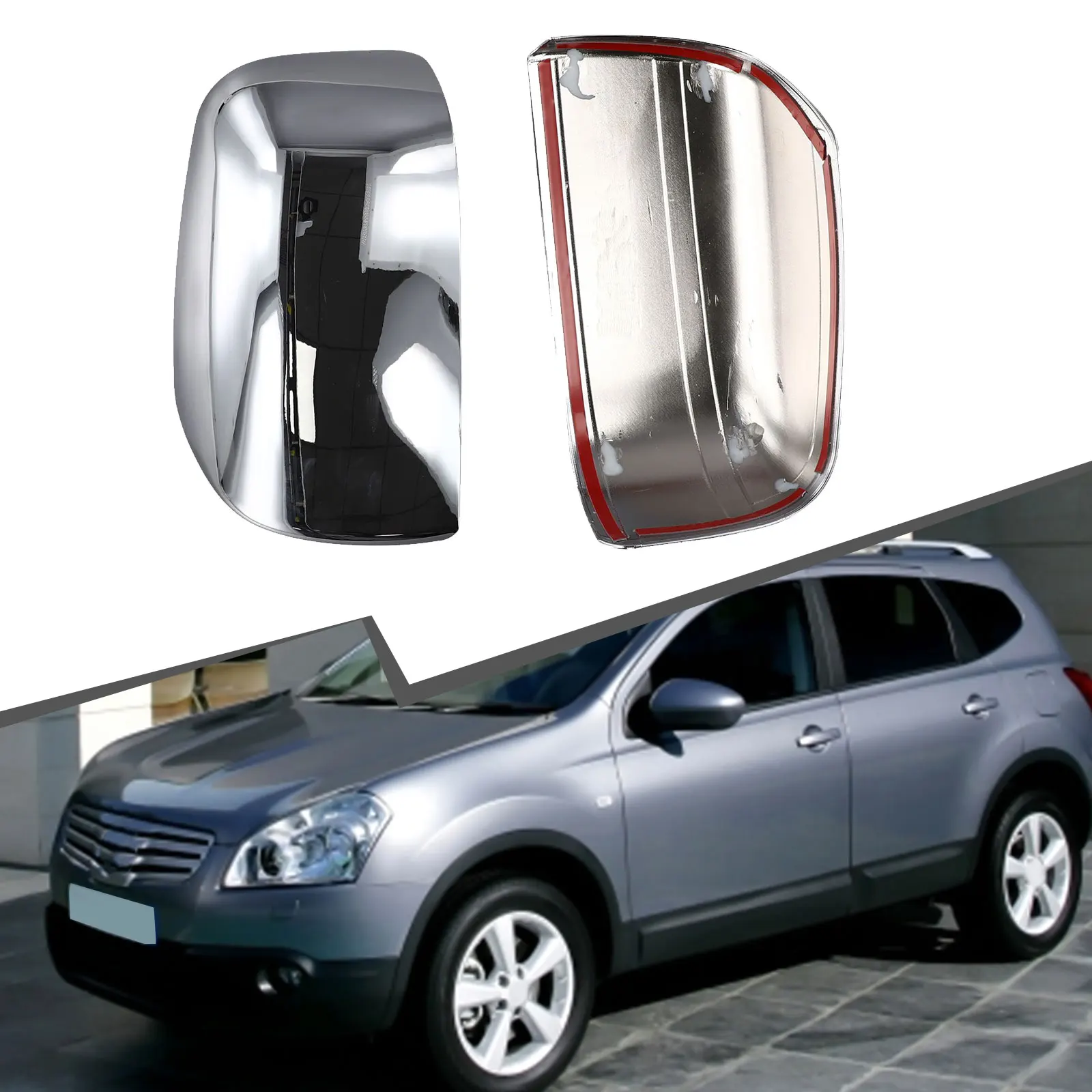 For Nissan J10's Best Look Premium Chrome Finish Mirror Covers Designed for the Stylish Driver of a For Qashqai or Plus Two