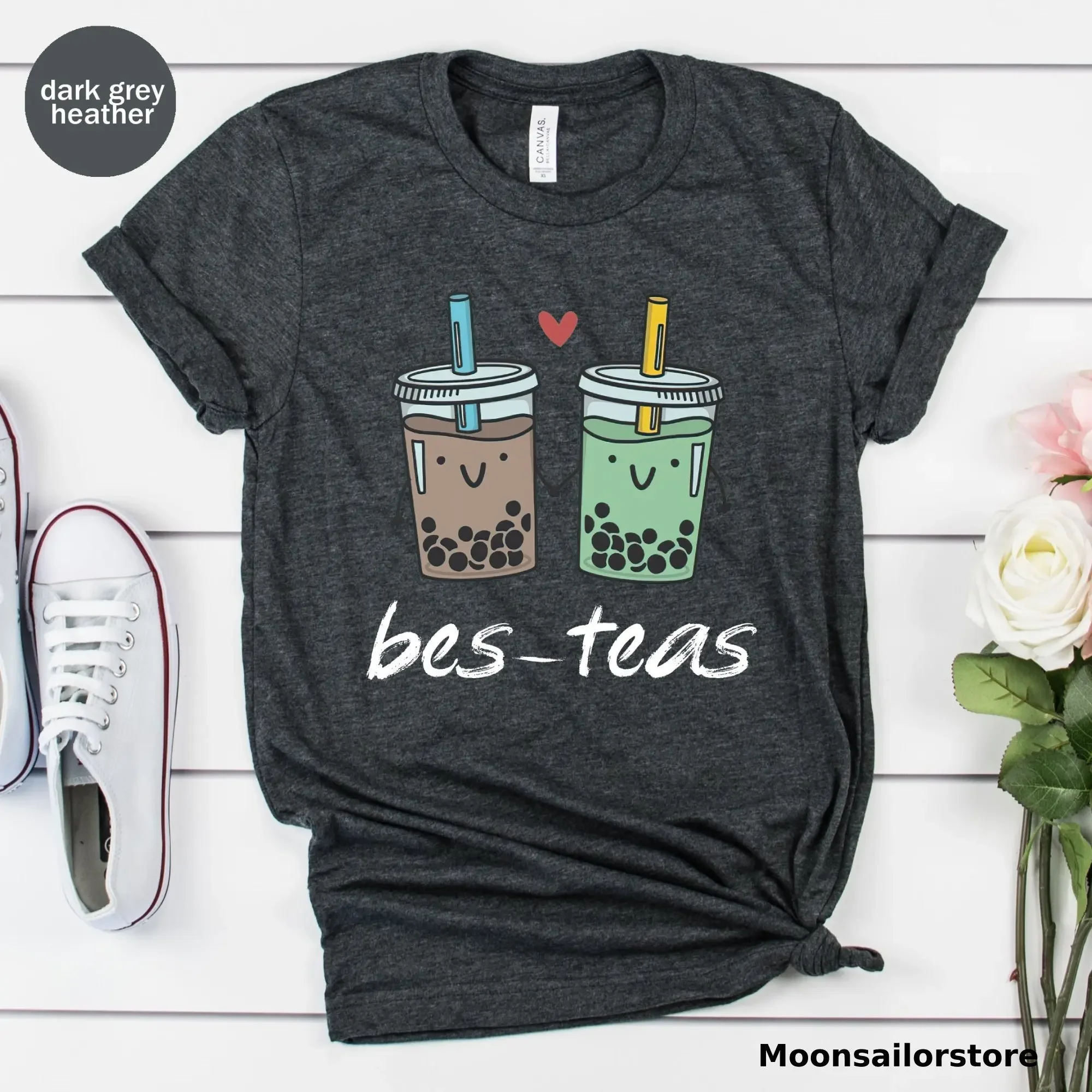 Bes Teas Bubble Tea T Shirt Milk Bff Besties Lover Best Friends Sister