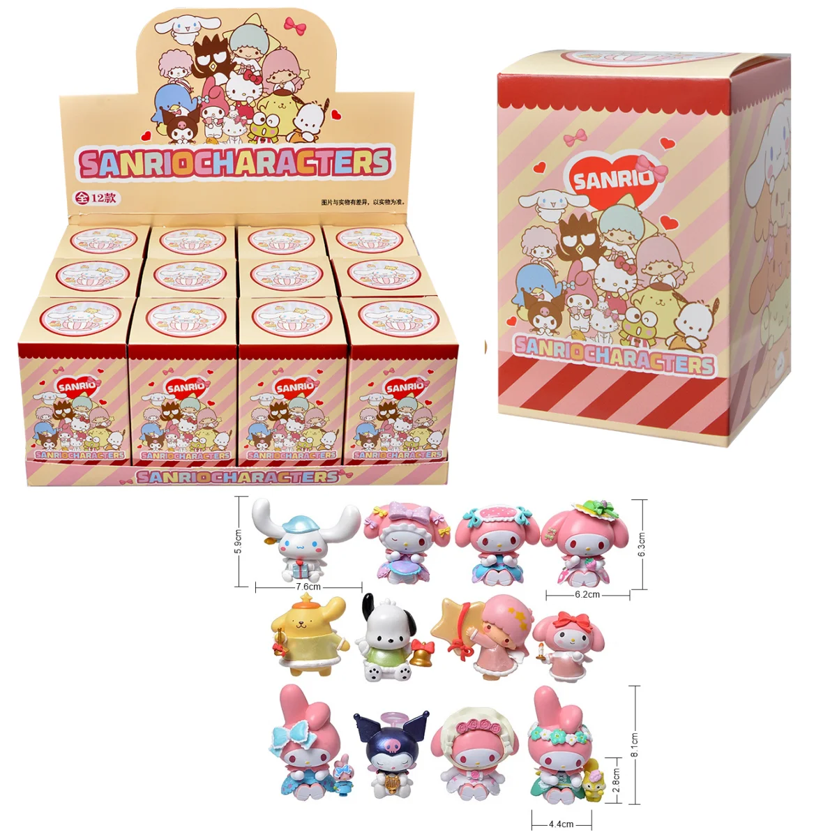 

New In Original 12Pcs/Box Sanrio Flower Garland Series Blind Box Cartoon Doll Cute Doll Desktop Ornament Toy Children's Gift