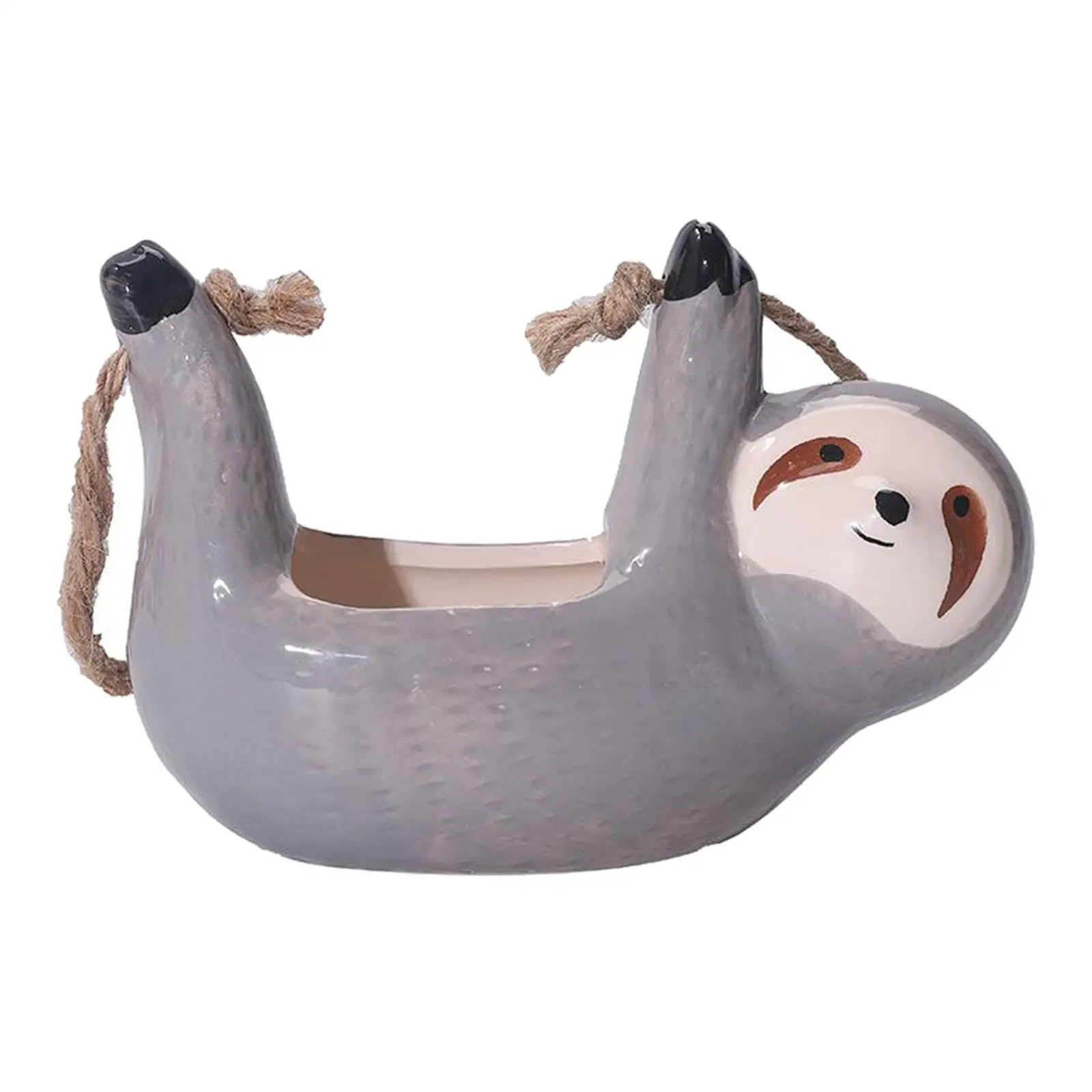 Ceramic Container Resin Flower Container Indoor Outdoor Vase Hanging Planter Mini Plant Pot Desk Sloth Animal Ornament
