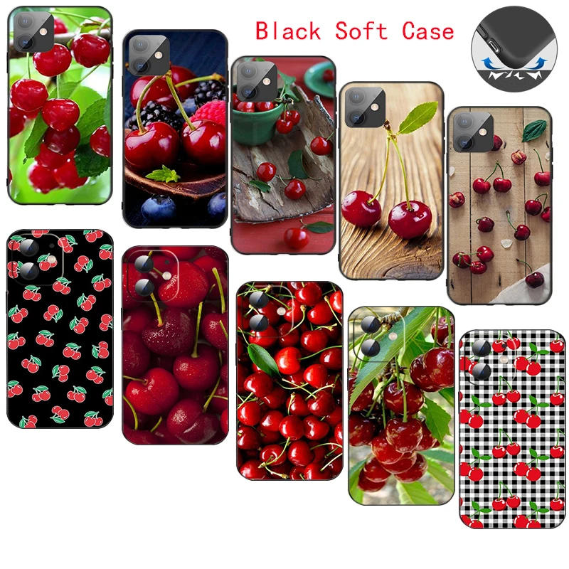 

CR36 Fruit Cherries Soft Silicone Case for Moto G 5G G9 G30 G50 G60 G52 E7 Power E32