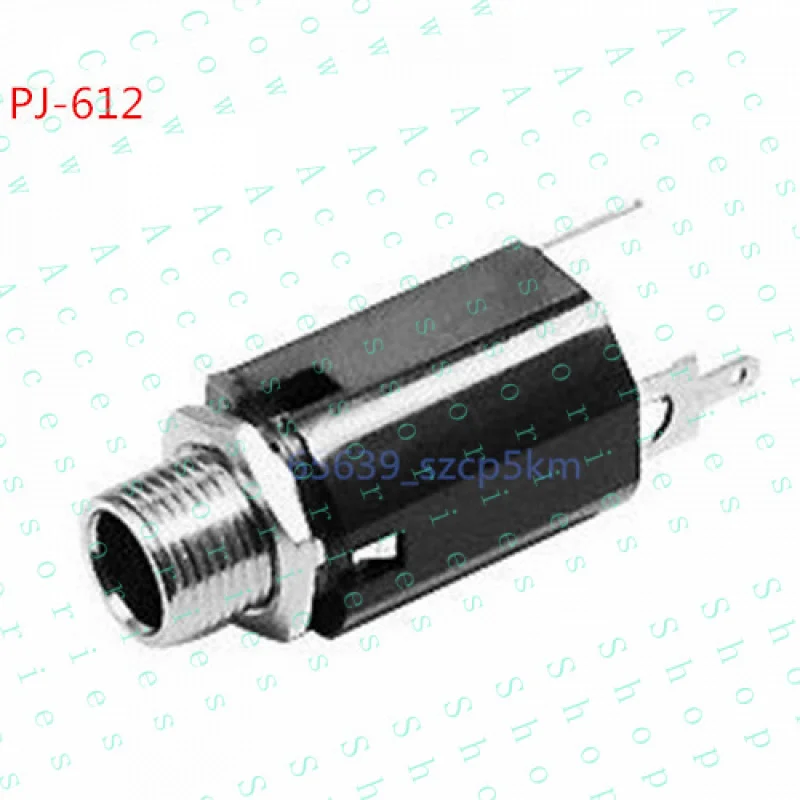 PP+ 10Pcs 6.35mm Female Audio Chassis Socket  3 Pin DIP  Connector Plastic Case