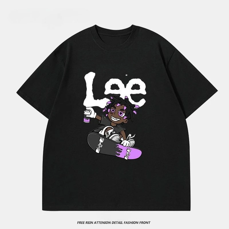 

[Tide Brand Joint Joint New Pure Cotton Printing Tide Brand Short-sleeved T-shirt Men's and Women's Same Top Summer Fashion