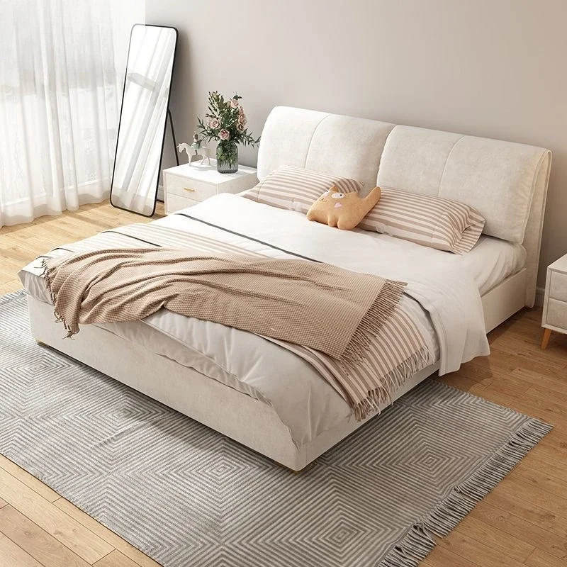 New light luxury elephant ear technology cloth bed modern simple cream style