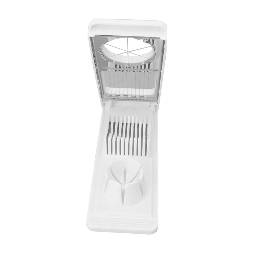 Plastic Stainless Steel Egg Slicer Cutter White Manual Operation Egg Divider Dicer 2 in 1 Design Multifunction Design Egg Cutter