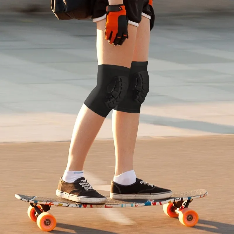 وسادات ركبة كرة السلة المضغوطة بالحرارة، معدات حماية مقاومة للصدمات على شكل قرص العسل، ساق ممتدة قابلة للتنفس وممتصة للعرق