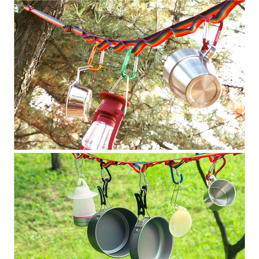

2PCS Tent Lanyard Camping Rope Colorful Daisy Chain Foldable Portable Seven Colors Hanging Kettle Insulation Travel Outdoor Lamp