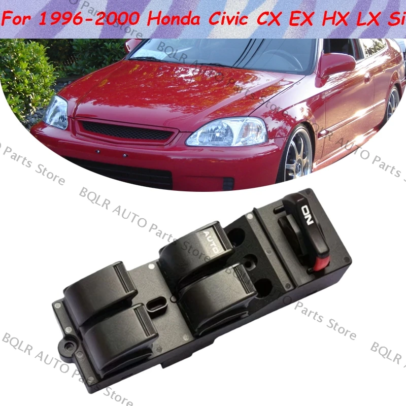 

Для 1996-2000 Honda Civic CX EX HX LX Si передний левый переключатель стеклоподъемника двери автозапчасти OEM 83593-S04-9500 83593S049500