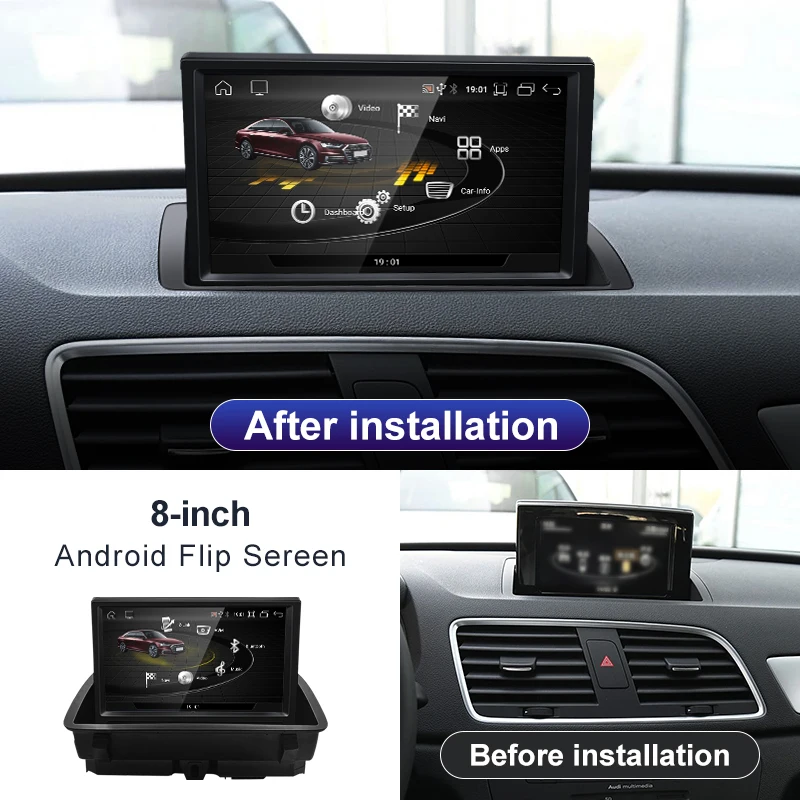 STWEI 8.8inch Telescopic Screen 8Core Android14 Wireless Carplay Auto For13-18 Year AUDI Q3 Car Player Multimedia GPS Navigation