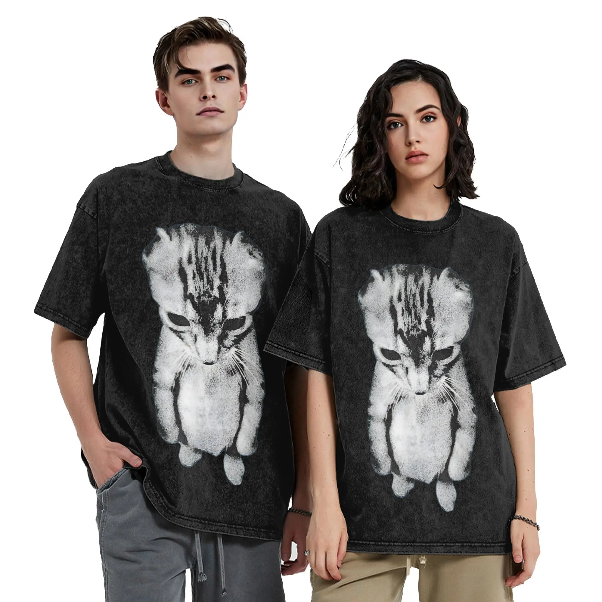 Camisetas El Gato Munchkin Kitten Meme, Camisetas de Moda Urbana Hip Hop, Camisetas Novedosas para Hombre y Mujer, Algodón, Talla Grande, Verano