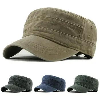 Gorro plano militar de algodón puro de talla grande para hombre con cabeza grande, gorra de béisbol para exteriores, gorra militar de poliéster de talla grande para verano
