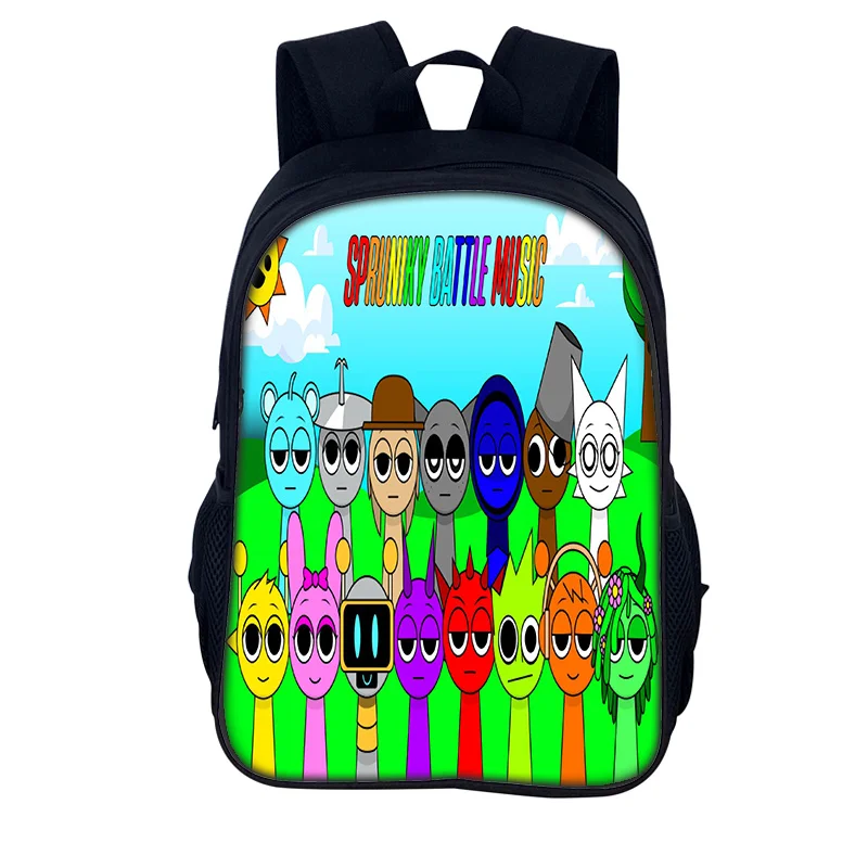 الكرتون Sprunki حقيبة المدرسة Incredibox Sprunki حقيبة مدرسية على ظهره Mochila طالب الظهر حقيبة ظهر للبنين فتاة أفضل هدية