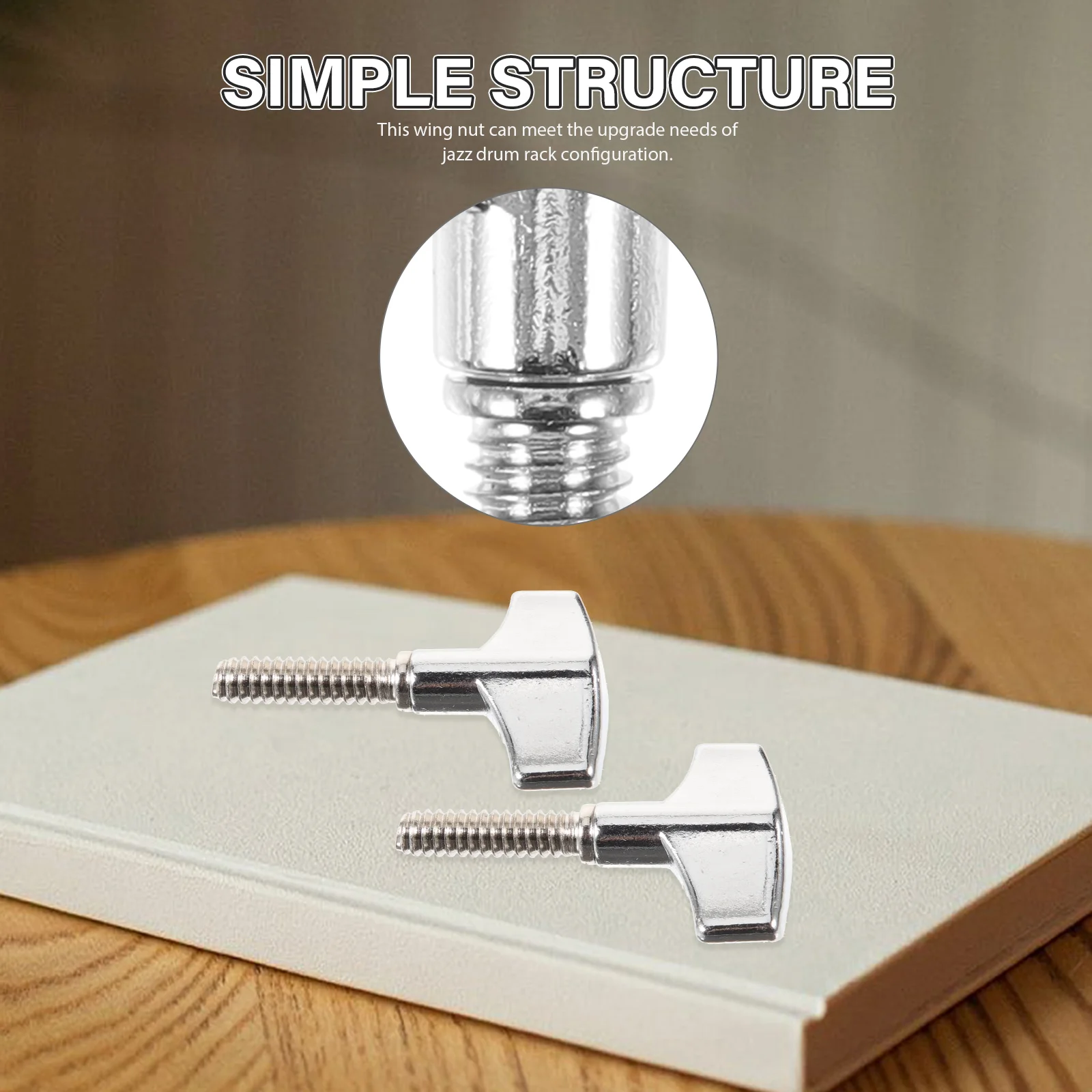 

4pcs Drum Rack Accessories Cymbal Stand Metal Screws Replacement Parts Jazz Drum Kits Configuration Upgrade
