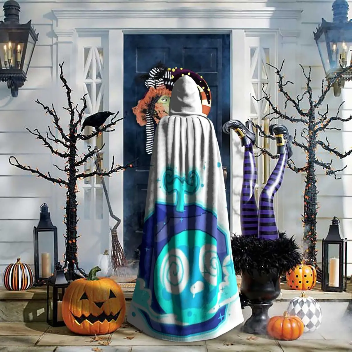 لعبة Blox Fruits عباءة طويلة بغطاء للرأس للساحرة في القرون الوسطى زي تنكري معطف الهالوين للبالغين للجنسين #5