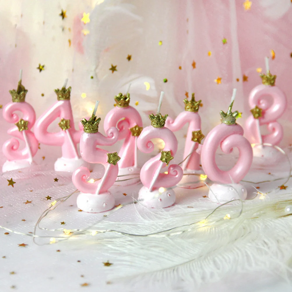 

Cake Candles Happy Birthday Number 1 Crown Bright Cake Decoration Supplies Birthday Supplies