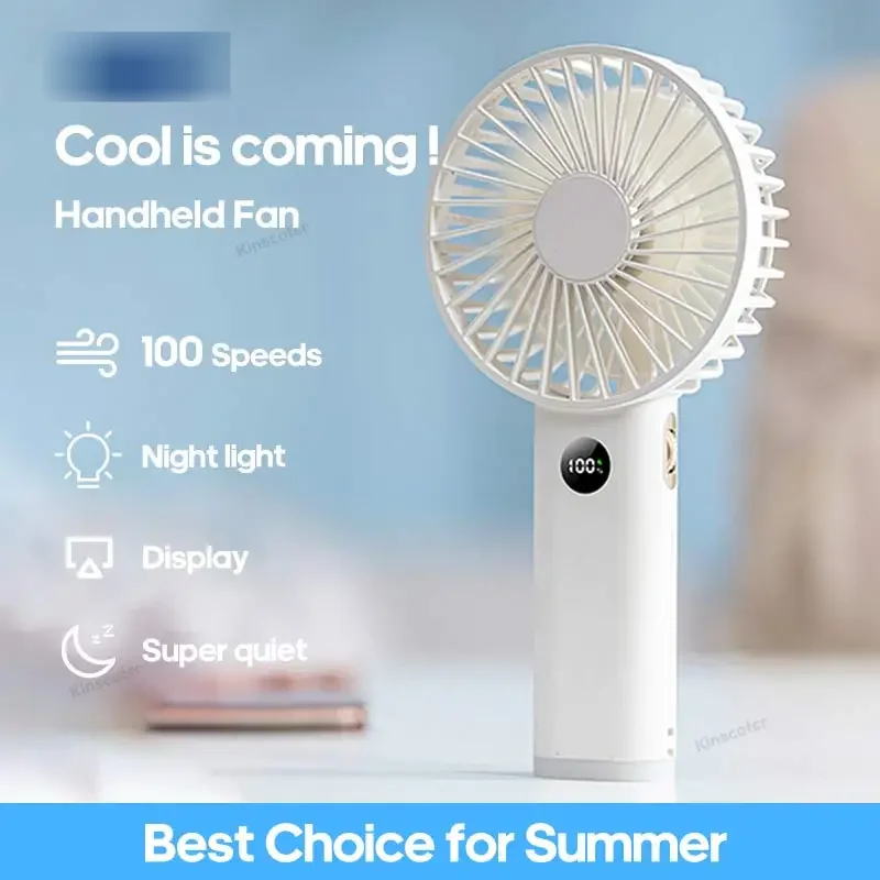 

New Handheld Personal Fan Portable Mini USB Hand Fan 3600mAh Rechargeable Mini Fan with Stepless Speed Control Display Nightligh