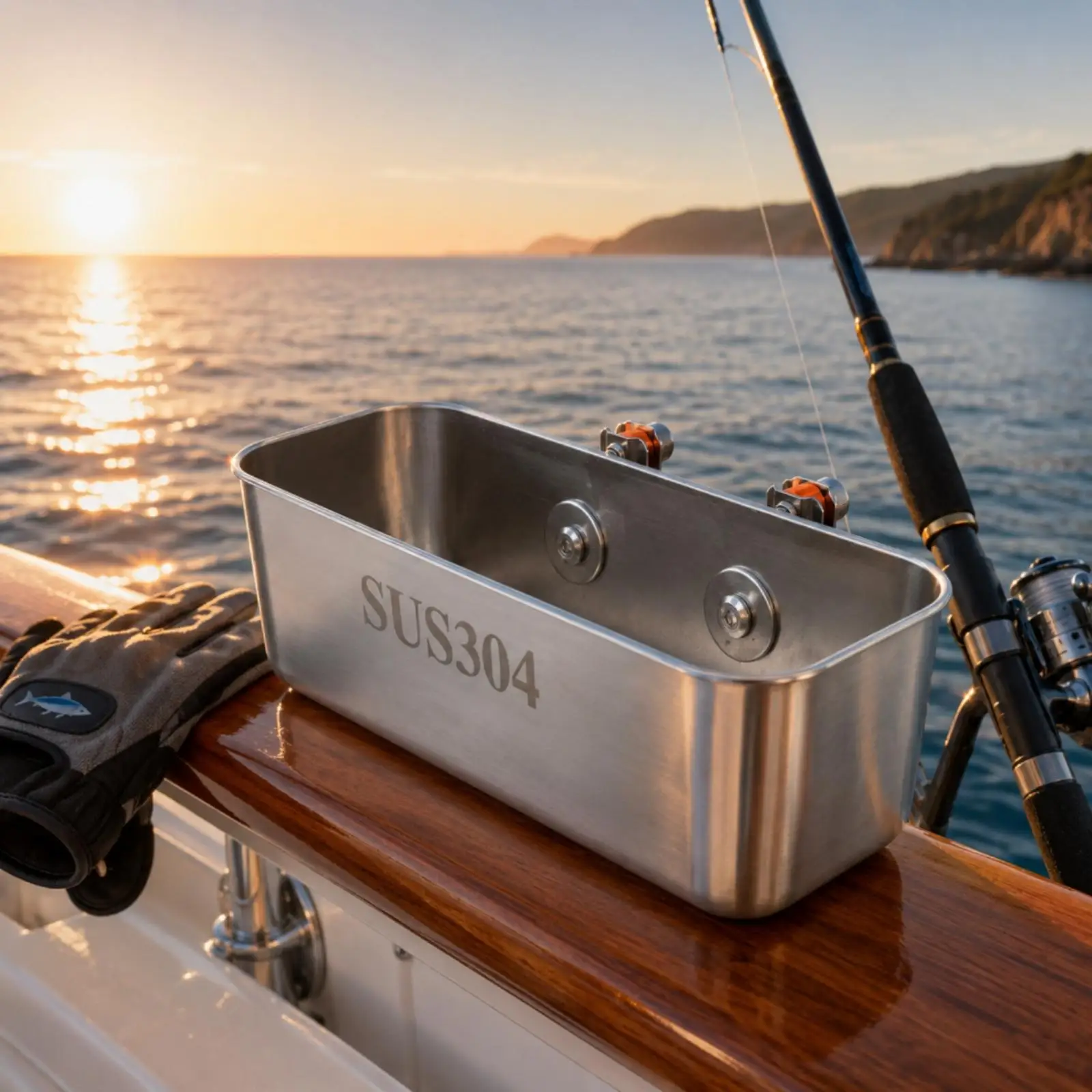 Rail Mounted Box Smooth Finish Fishing Gear Easy to Clean for Yacht Railing
