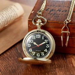 Retro mechanical pocket watch Arabic numeral white dial pendant luminous mechanical pocket watch retro gift for men and women