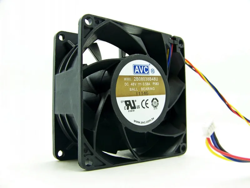 

For AVC 2B08038B48U 48V 0.58A 8CM 8038 4-P PWM Case cooling Fan powerful 80*80*38mm