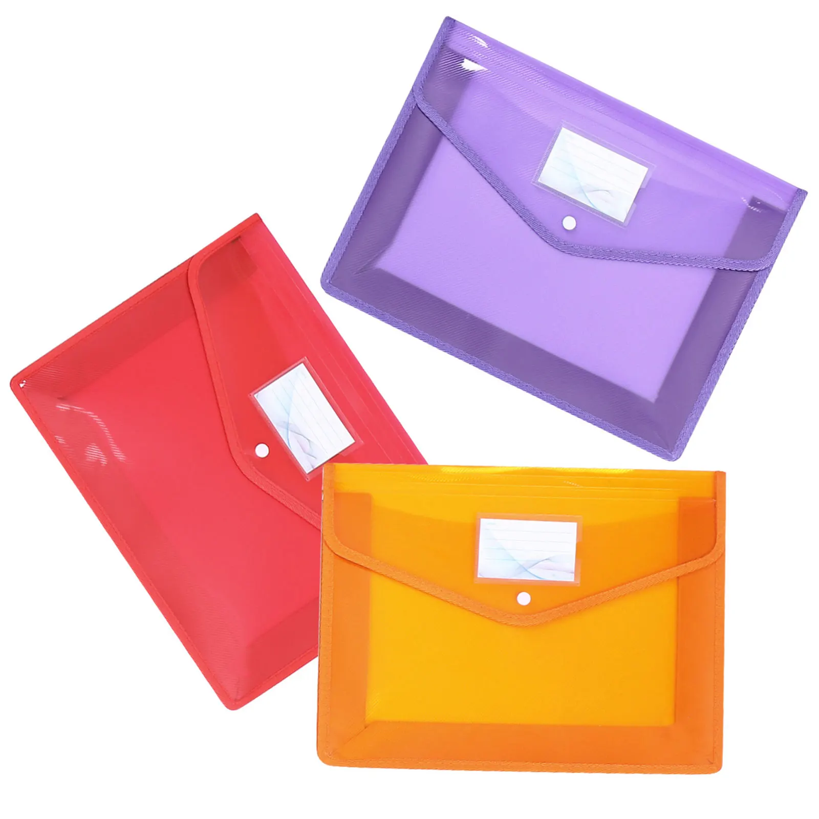 

3pcs Waterproof File Bag PVC Document Folder Storage Organizer for Office School Stationery Portable A4 Size Folders Tear Oil