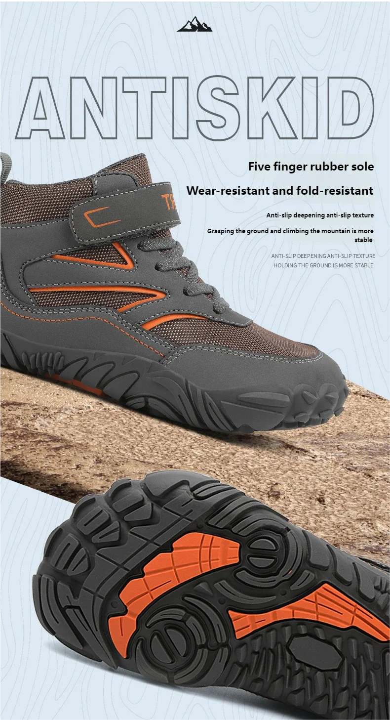 Breite Zehen Kinder Barfuß Stiefel Herbst Winter Wasserdichte Kinder Wanderschuhe Mädchen Jungen Rutschfeste Sportspaziergang Trekking Turnschuhe – Detail 4