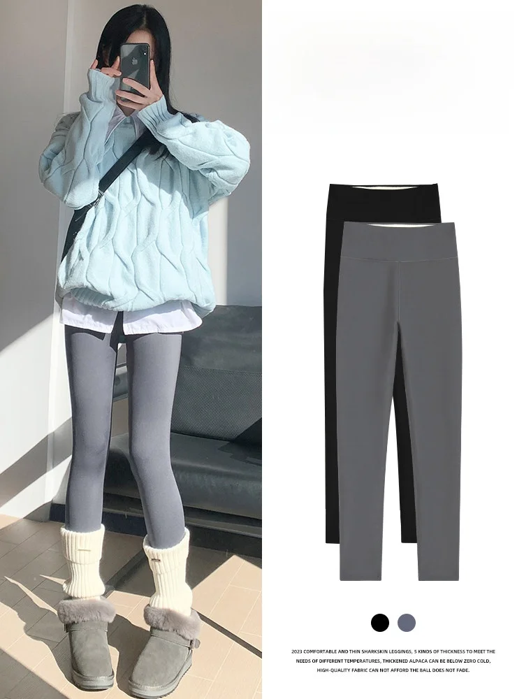 

Теплые флисовые леггинсы для йоги с подкладкой, женские зимние утепленные брюки с высокой талией, длинные леггинсы из нейлона и спандекса