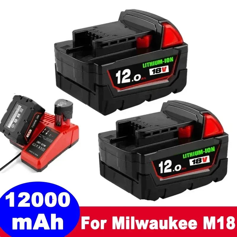 

Для Milwaukee M18 Батарея 18 В 9,0 Ач 12,0 Ач Сменная литиевая батарея для Milwaukee M18 48-11-1815 48-11-1850 2604-22 Батарея