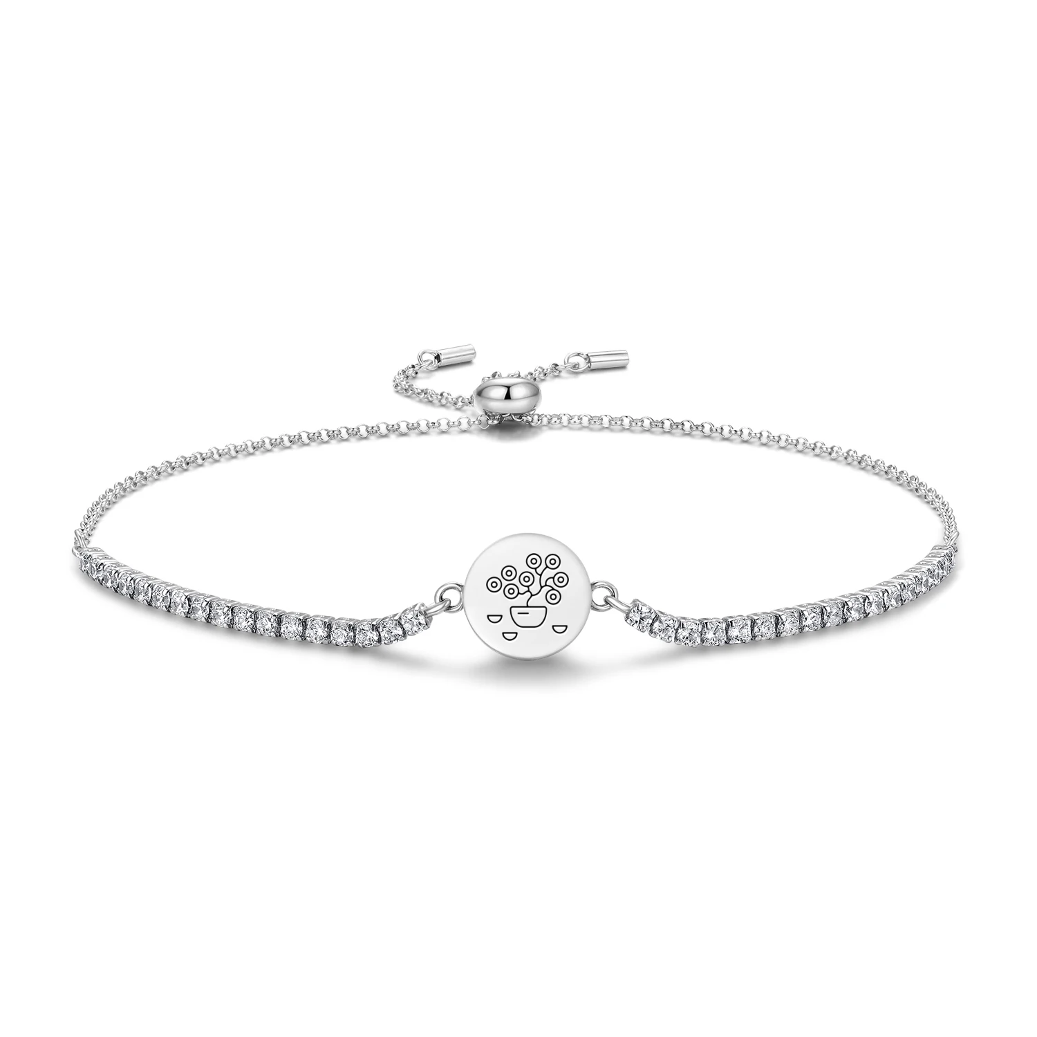 

Браслет «Денежное дерево» по фен-шуй из стерлингового серебра 925 пробы, регулируемая цепочка с цирконами, модные украшения для женщин