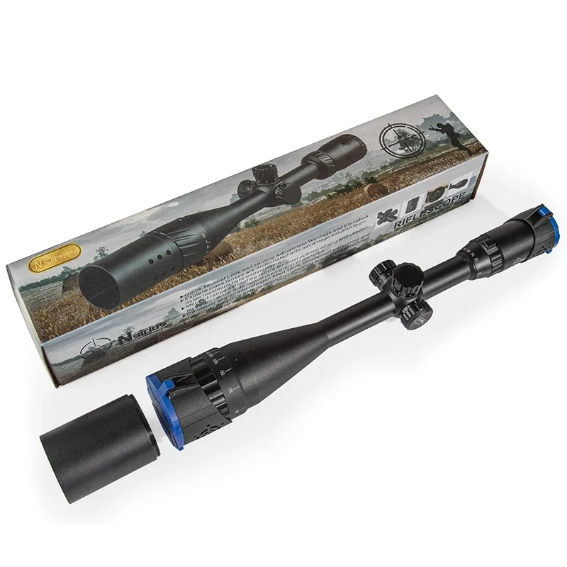 NSIRIUS 6-24x50AOE Optics Red Green illuminated Mil Dot Rifle Scope Precision Hunting Scope Air Rifle Scope With Cover Mount