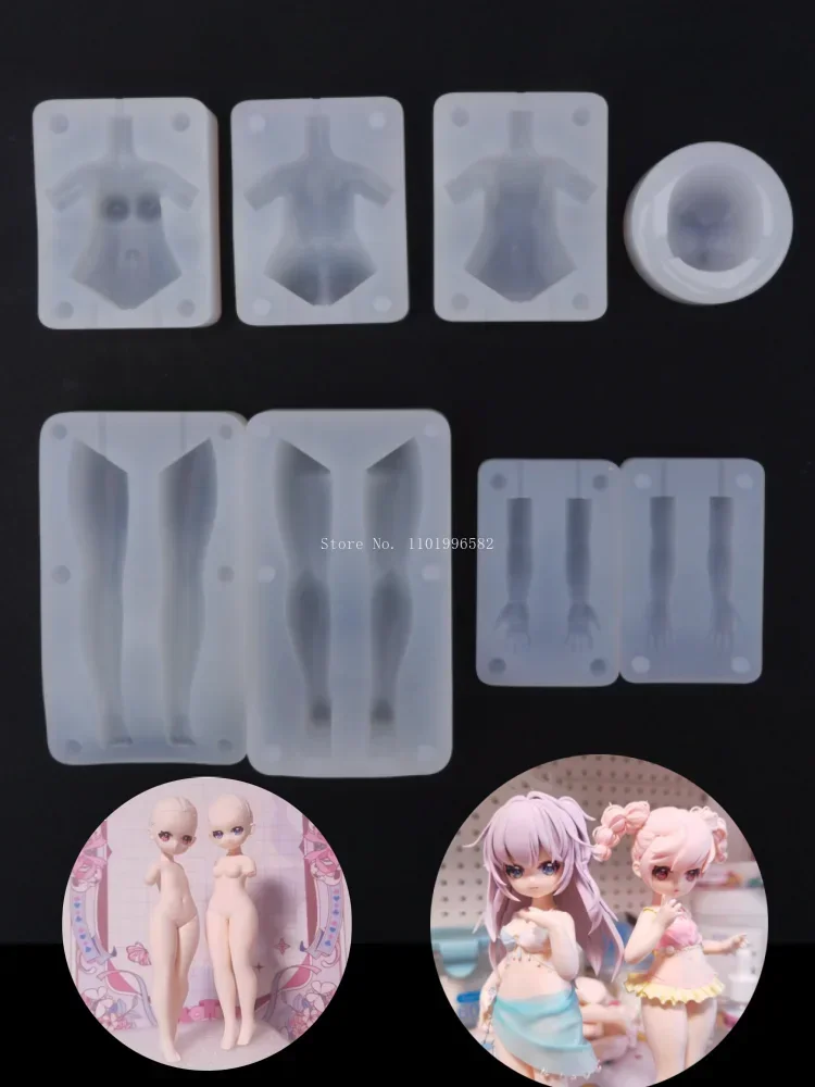 Girl Ultra Light Stone Plastic Clay Face Body Silicone Mold DIYQ Version of Anime Cartoon Character Body Cute Face Making Model