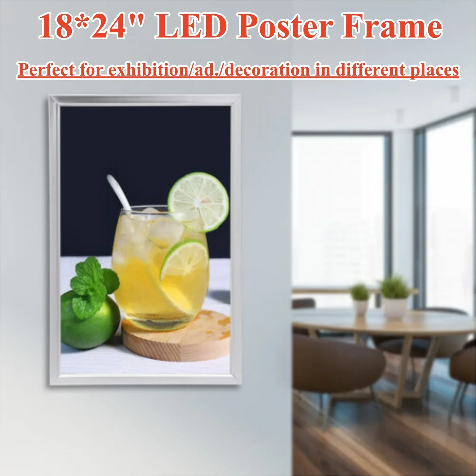 Pôster de filme retroiluminado de 18x24 ", display de caixa de luz LED para campanha publicitária e promoção visual