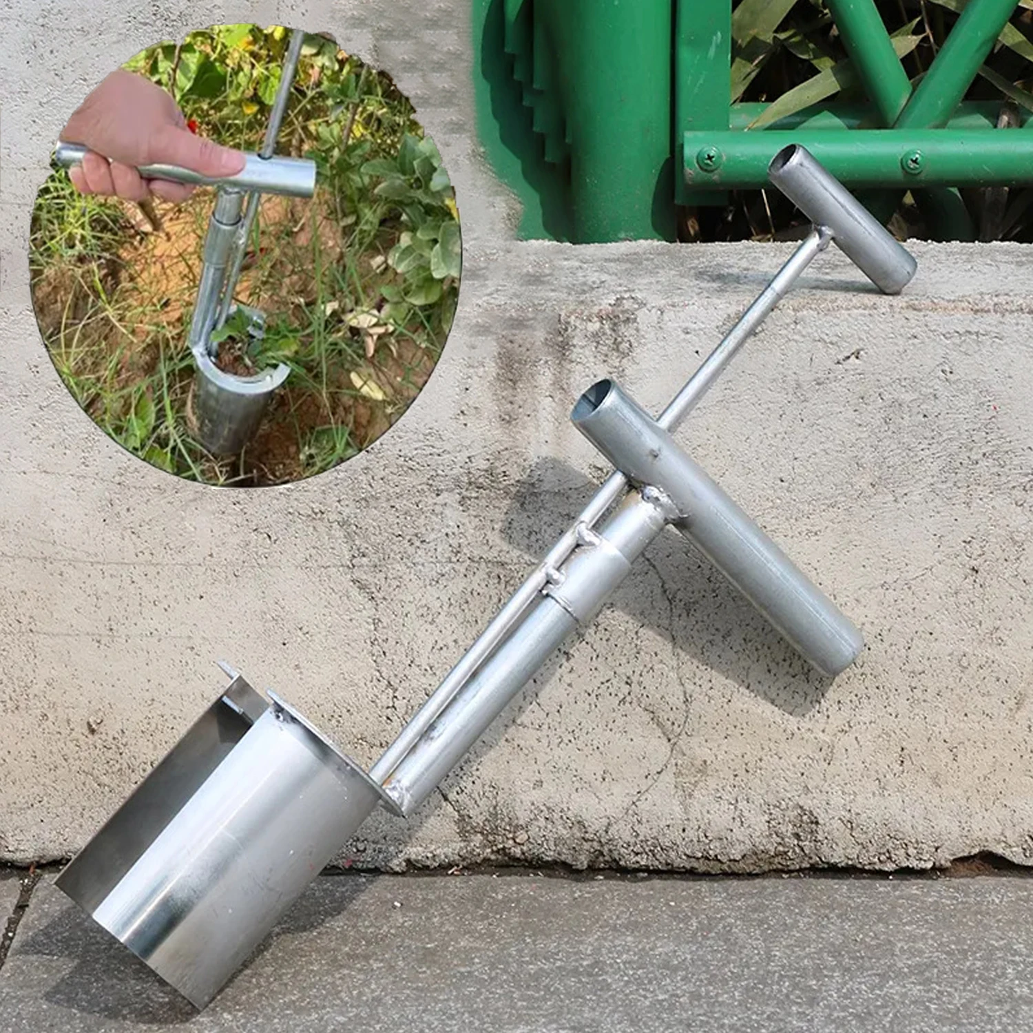 

Plant And Fruit Tree Seedling Transplanter Stainless Steel Garden Barrel Transplanter Plant Flowers Diging Seedlings Artifact
