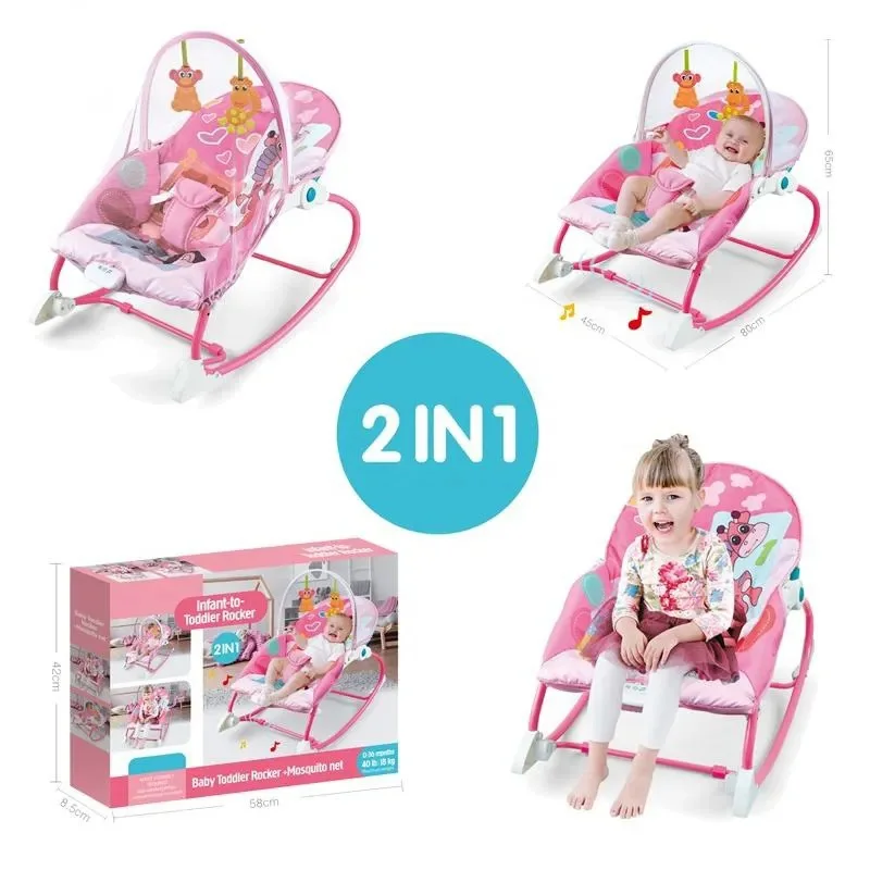 KSF 2-In-1 nuova sedia a dondolo a vibrazione per bambini con letto musicale rete coassiale giocattolo per bambini sedie a dondolo elettriche ragazze giocattoli per bambini