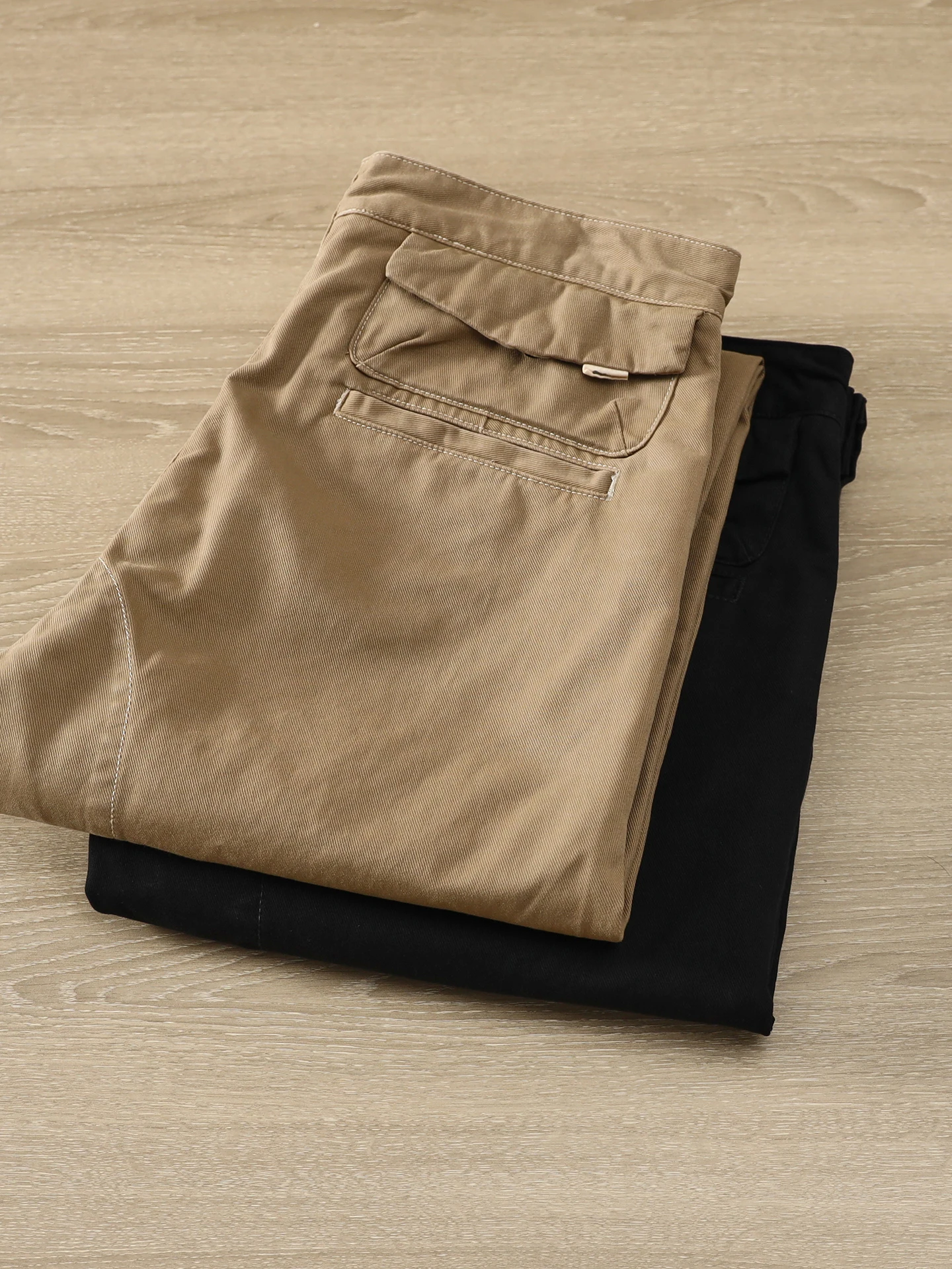 2025 Autunno Inverno New American Retro Pantaloni cargo in twill intrecciato pesante Pantaloni casual dritti slim lavati in cotone 100% da uomo