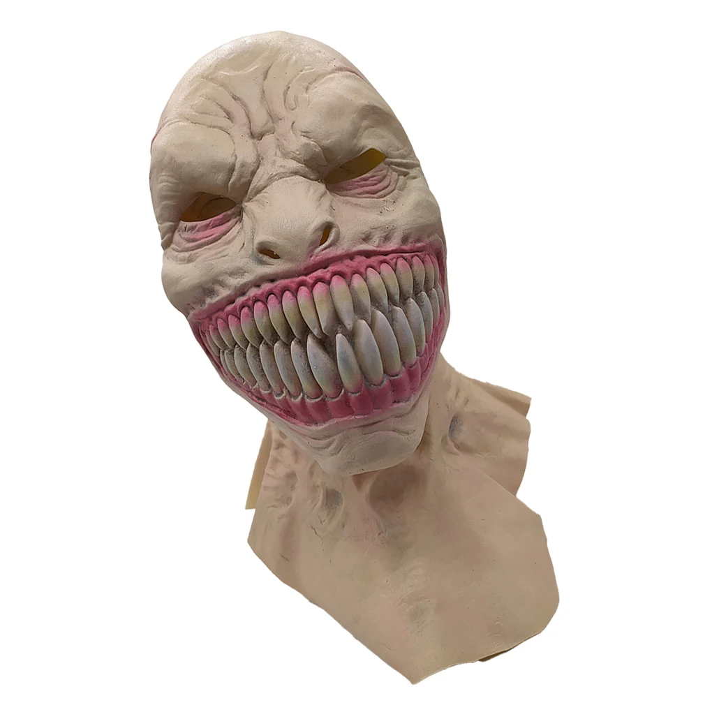 

Маска-головной убор «Террор» с зубами демона, реалистичный реквизит для Хэллоуина, страшный реквизит для розыгрышей, длинный реалистичный ужасный щит, сувениры для вечеринок