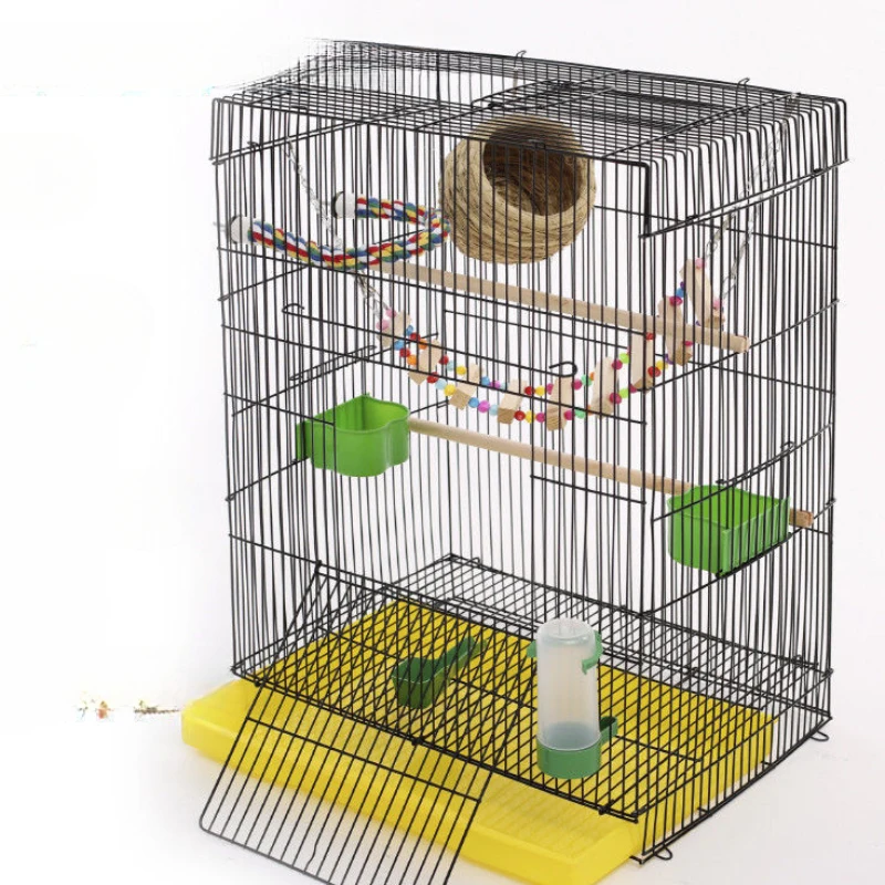 Modern Metal Bird Cage Accessories Large Budgie Canary Hamster Cage Parrot Carrier Maisons Petits Animaux Pet Furniture CY50BC