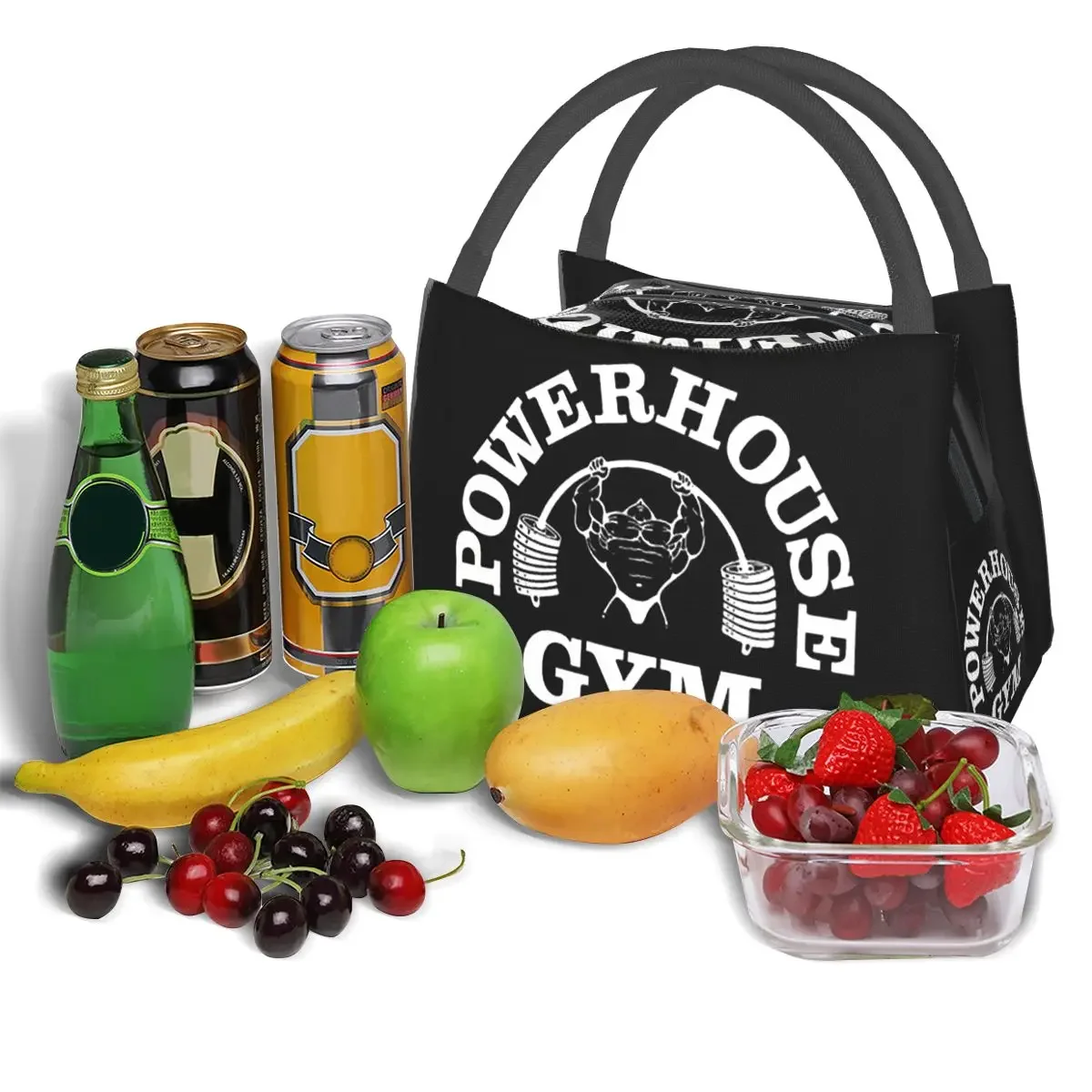 Powerhouse Gym Fitness Building Muscle Lunch Bag for Women Picnic Storage Food Boxes Container Cooler Thermal Lunch Box Tote
