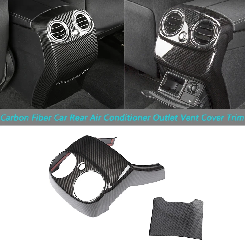 New-Carbon Fiber Car Rear Air Conditioner Outlet Vent Cover Decoration For Mercedes Benz E Class E200 E320 E260 E300 E350