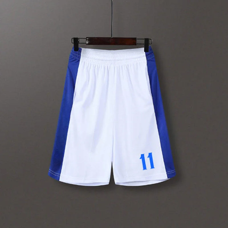 Sommer-Sonderangebot Herren Lila-Gelbe Basketball-Shorts mit Seitenstreifen, Atmungsaktives Mesh-Gewebe, Elastischer Bund, Fünf-Punkt-Shorts – Detail 8