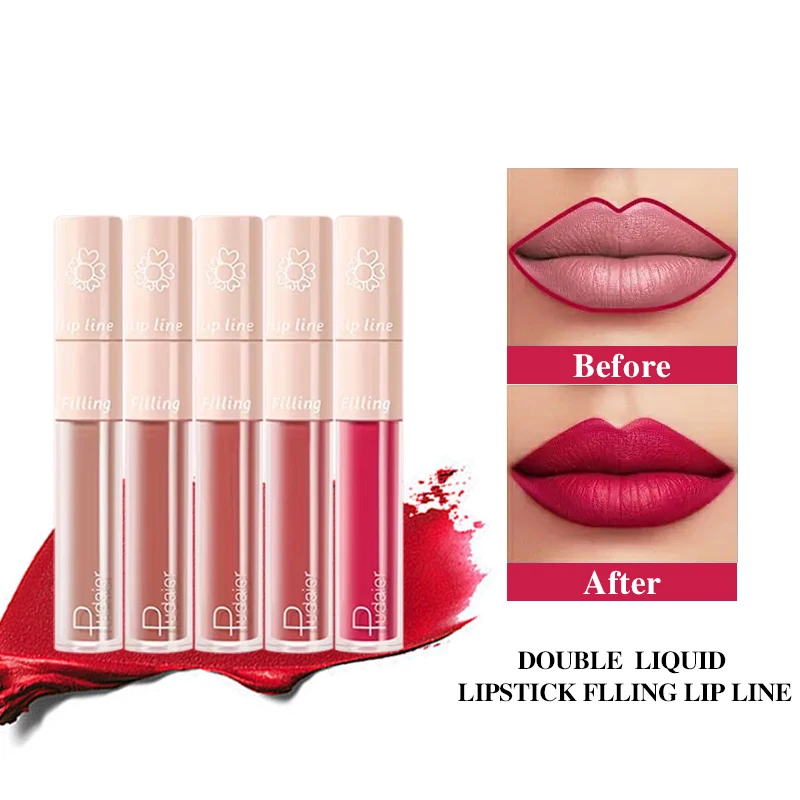 

Pudaier 20 Colors Double-Ended Matte Lip Gloss Delicate Smooth Lip Line Liquid Lipstick Moisturizing Lip Cosmetic Makeup.