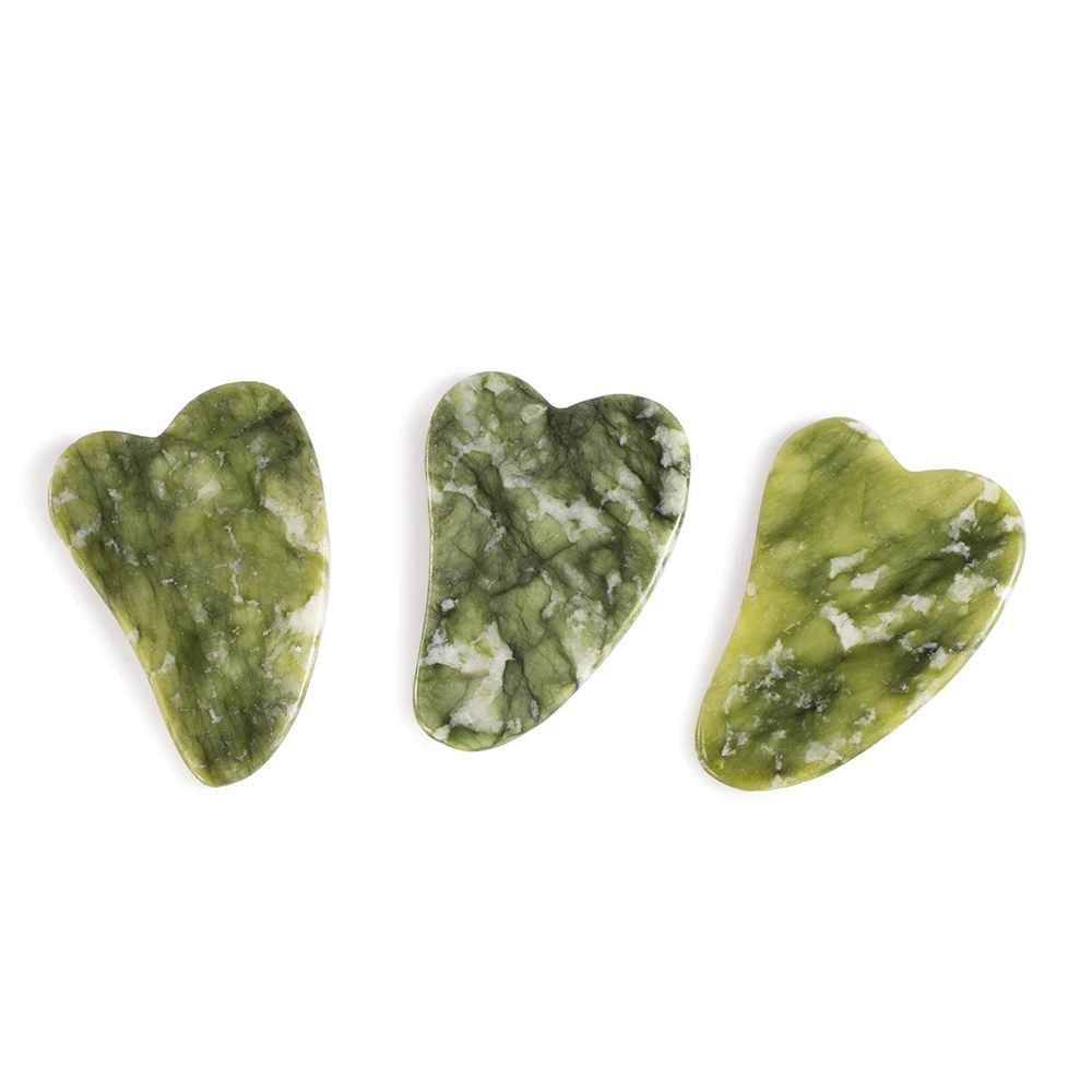 Tablero de masaje Gua Sha de piedra de Jade Natural, placa raspadora Guasha, herramientas de masaje de salud y belleza facial para el cuidado de la piel de la cara, cuello y espalda, 1 ud.