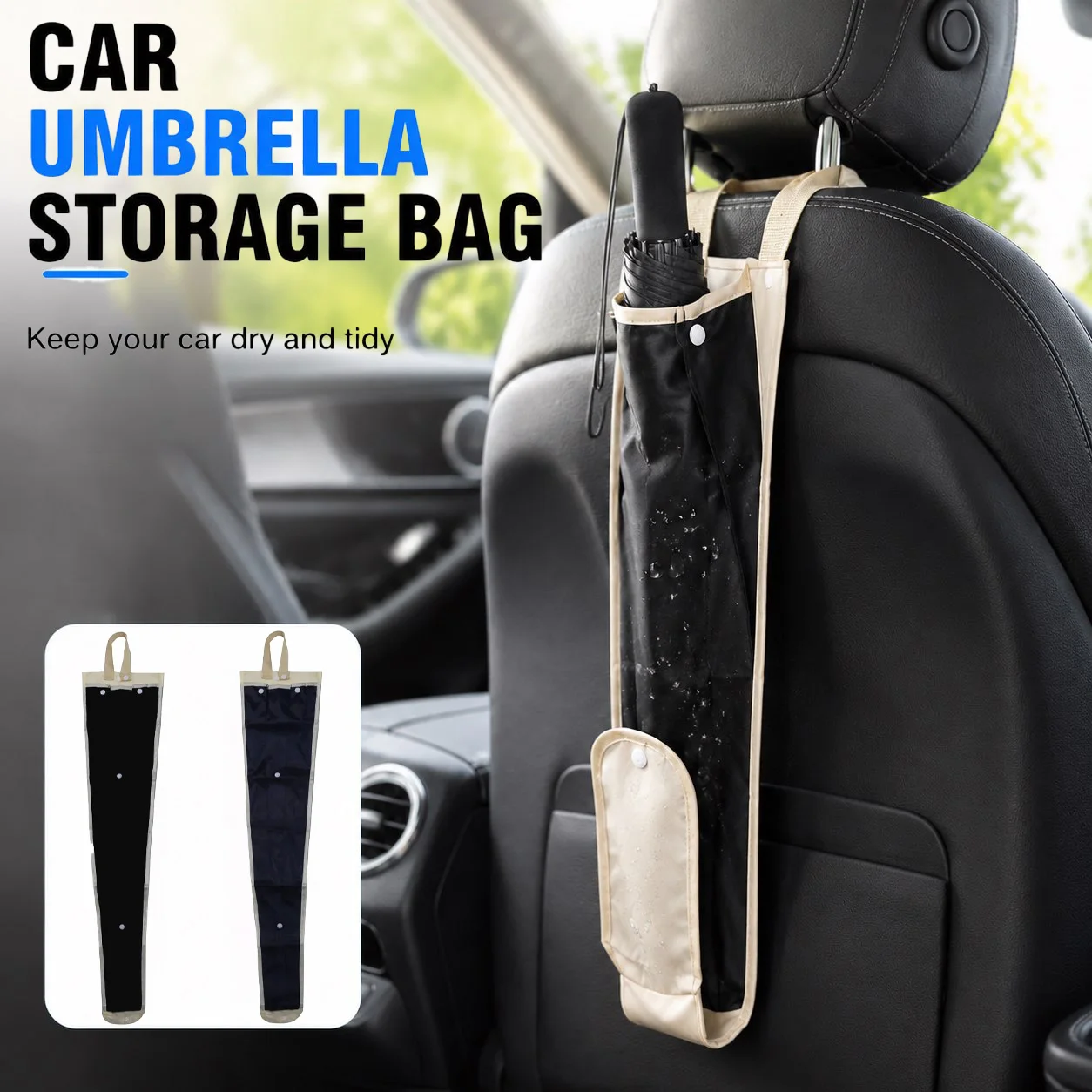 Foldable Waterproof Car Umbrella Storage Organizer Bag Umbrella Cover Protector Fixed Umbrella Stand Car Interior Accessories