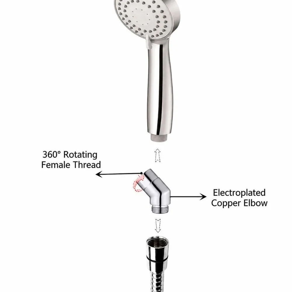 G1/2 Connection Shower Head Elbow Adapter 90° 135° Angle Adjustable Angle Angle Elbow Adapter Top Spray Silver