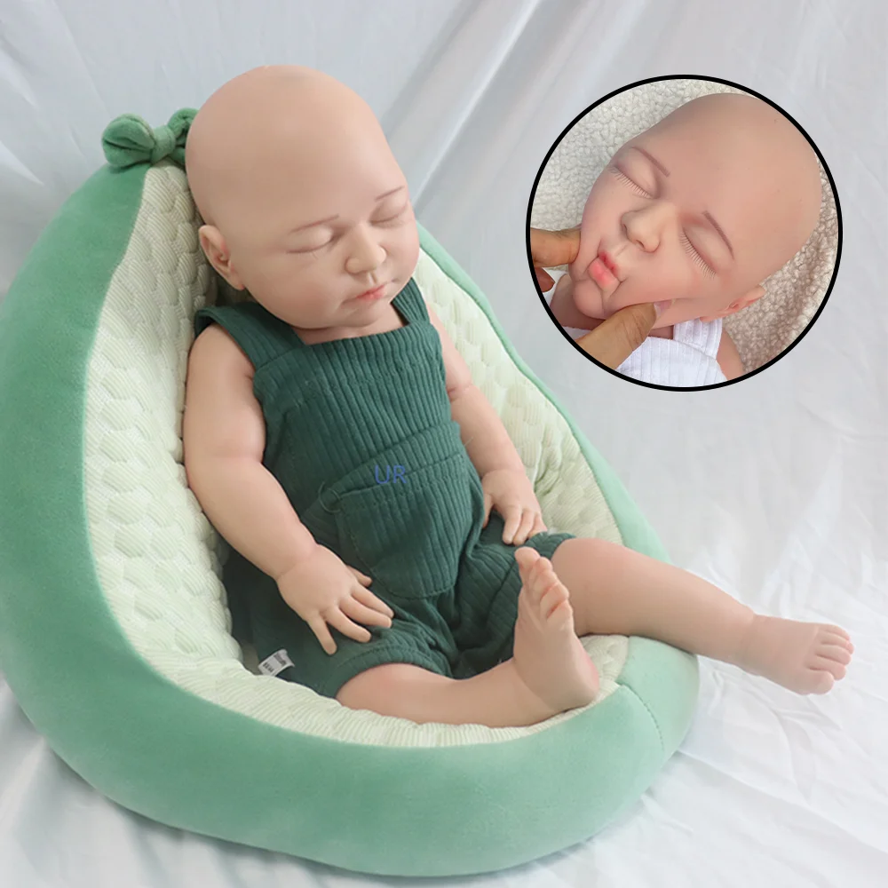 55Cm Washable Full Silicone Reborn Baby Cuddle Asleep Soft Dolls Lifelike Baby Newborn Doll Preemie Kits Artist Collectibles